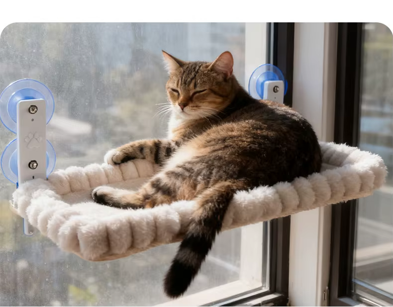 Opción de plegado y almacenamiento de la hamaca para gatos