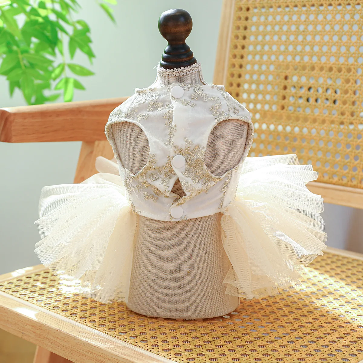 Vestido formal con falda tutú para mascota
