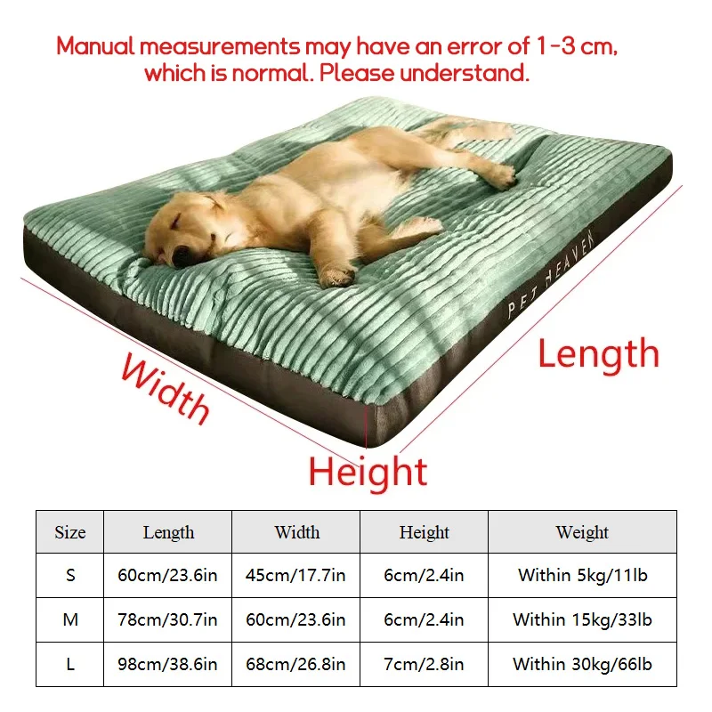 Cama acolchada verde para perros