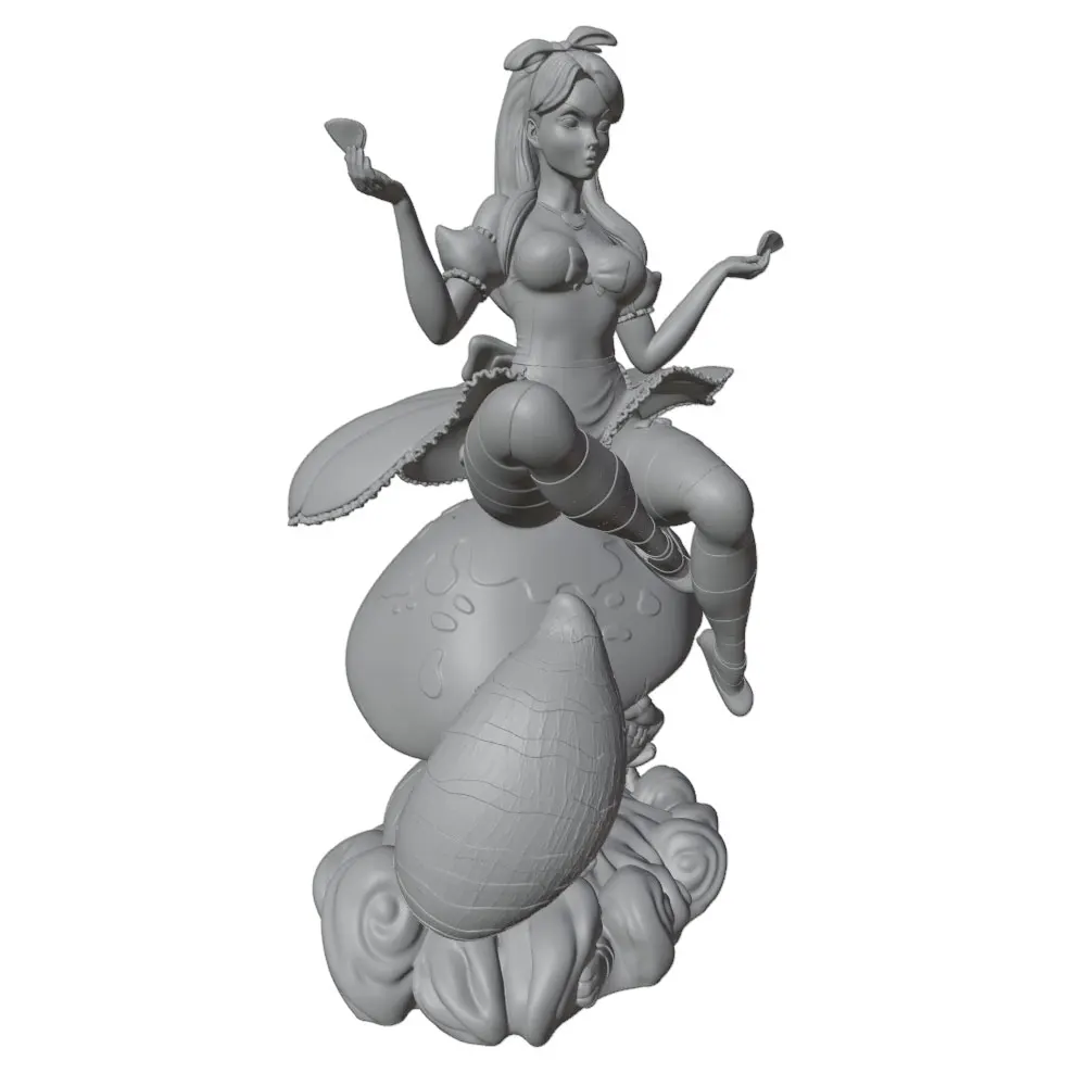 Figura mini impresa en 3D de personaje anime gris, sin montar - imagen 5