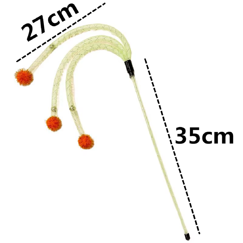 Varita interactiva para gatos con resorte, bola y campana - imagen 5