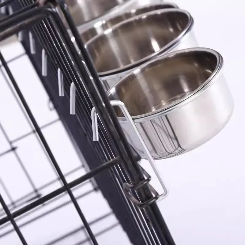 Tazón de acero inoxidable con gancho extraíble para perros y gatos