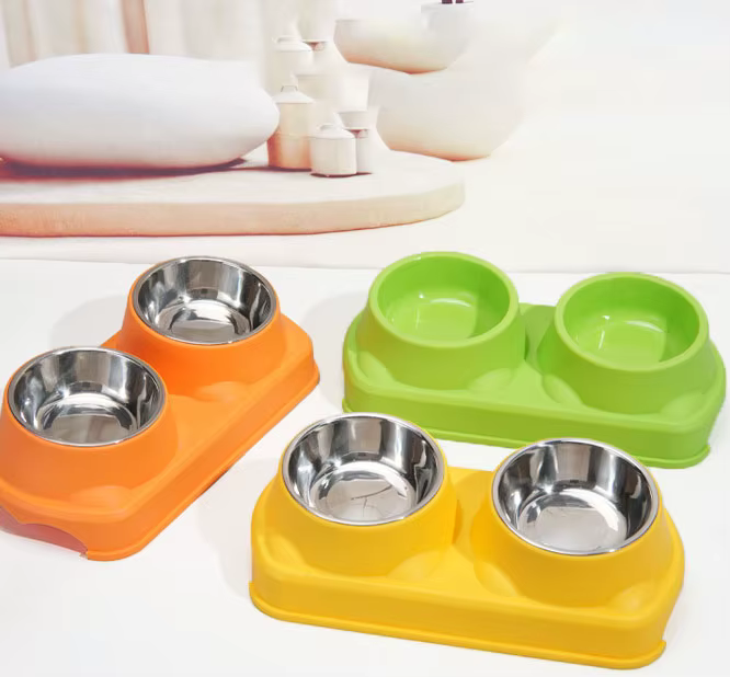 Comederos dobles de acero inox, antiderrames, gatos y perros - imagen 5