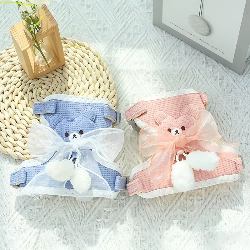 Arnés kawaii ajustable con correa para perro y gato – Chaleco conejo - imagen 3