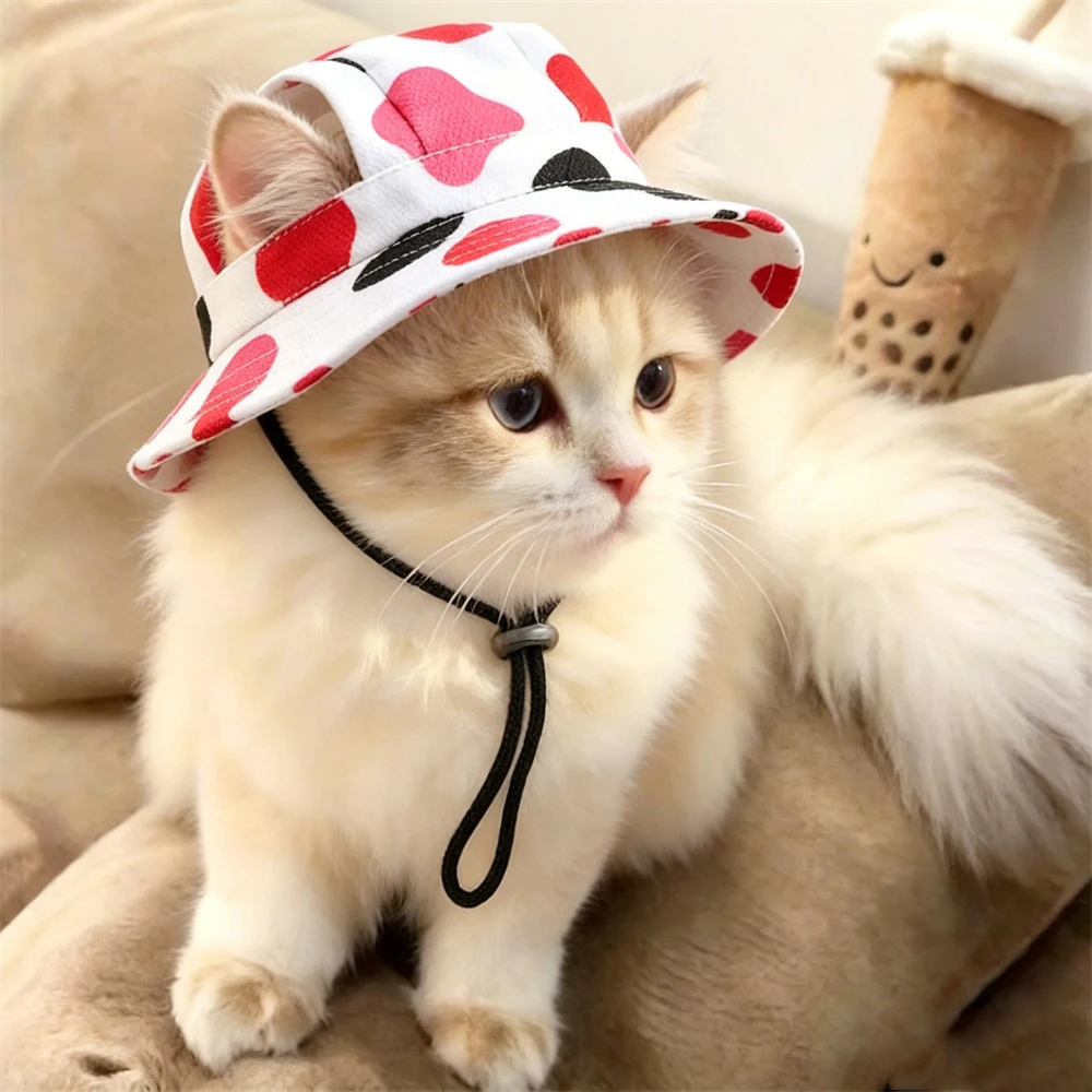 Sombrero transpirable a rayas para perro y gato Sphynx – verano - imagen 3