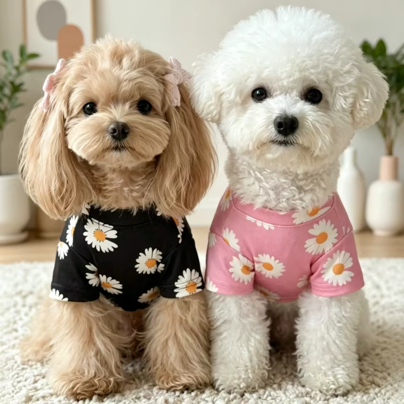 Camiseta con estampado de margaritas para perros pequeños y gatos - imagen 2