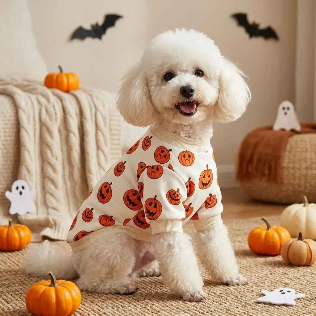 Sudadera Halloween calabaza perro vista frontal