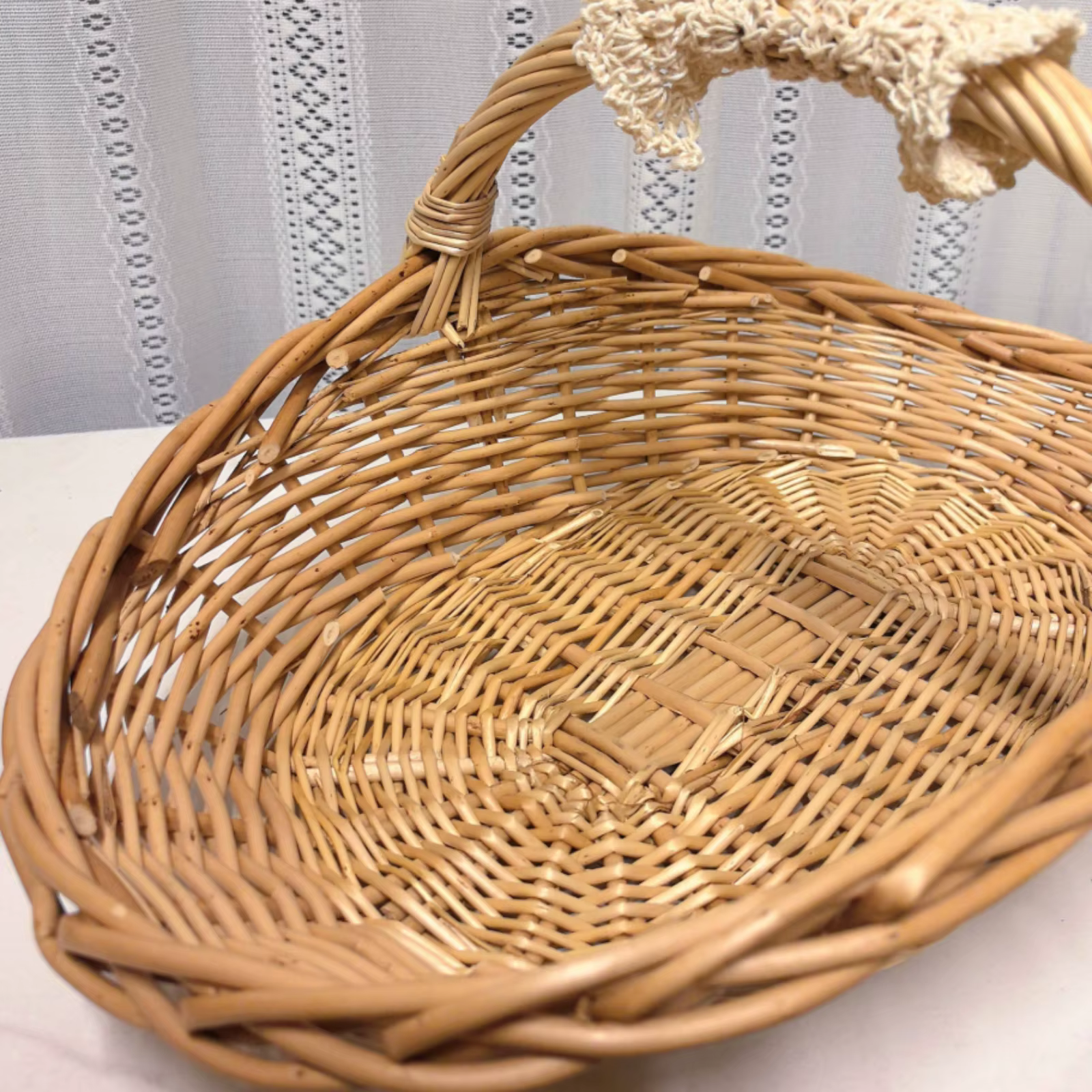 Cesta almacenamiento mimbre asa para juguetes gato y perro - imagen 4