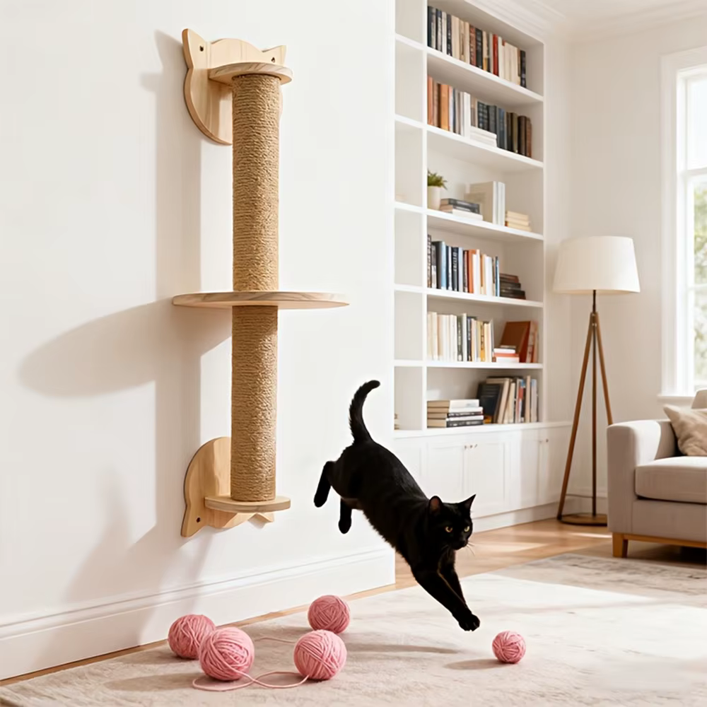 Rascador de Pared para Gatos con Cuerda de Sisal – Columnas Reforzadas para Gatos Grandes - imagen 4
