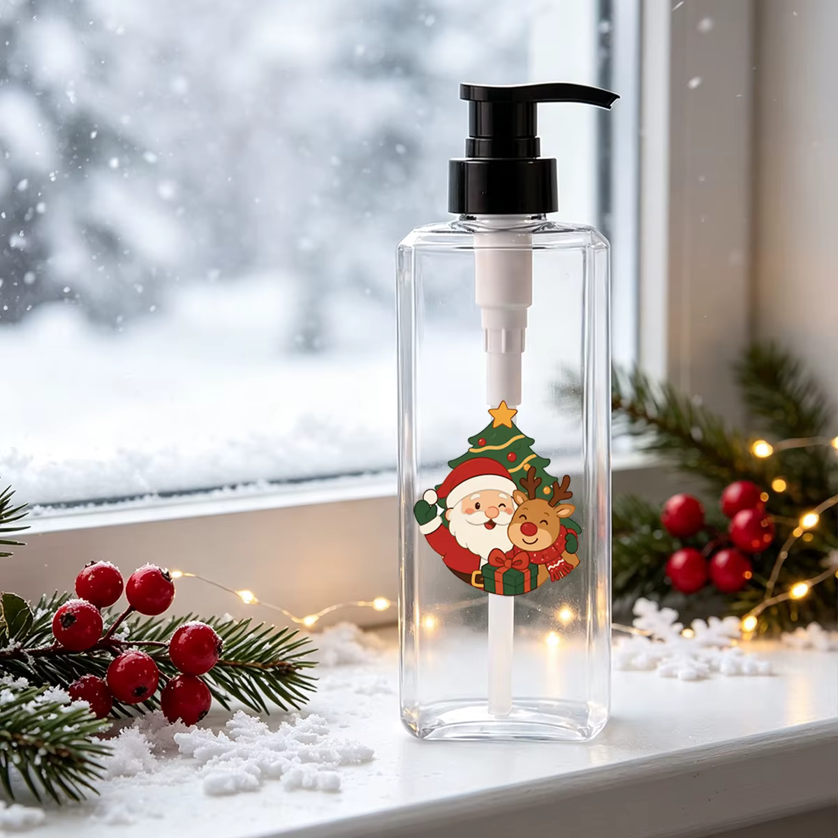 Dispensador de Jabón para Baño con Bomba de Presión – Botella Recargable Transparente - imagen 3