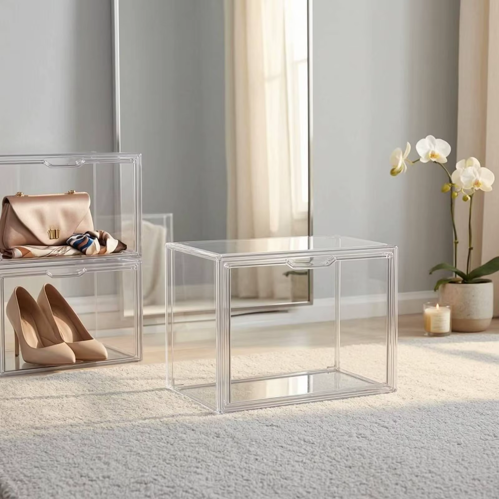 Vitrina apilable de metacrilato transparente para bolsos - imagen 4
