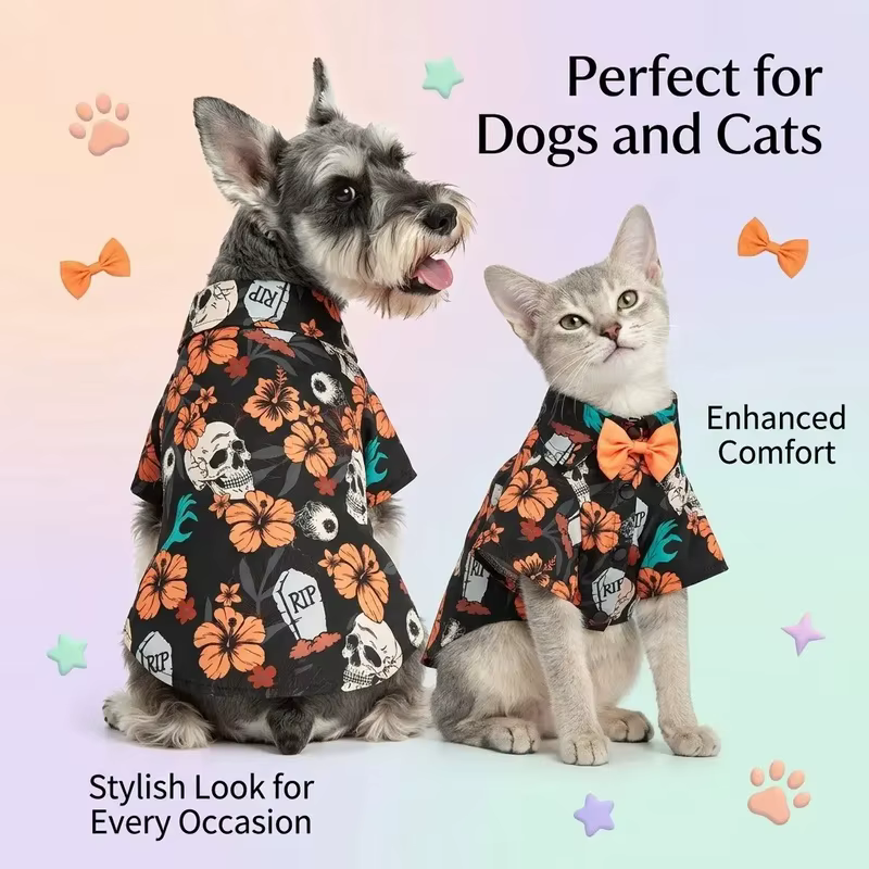 Disfraz hawaiano con pajarita para perros y gatos - imagen 2