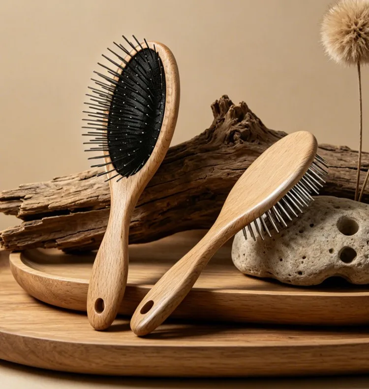 Peine de madera para cepillado de mascotas