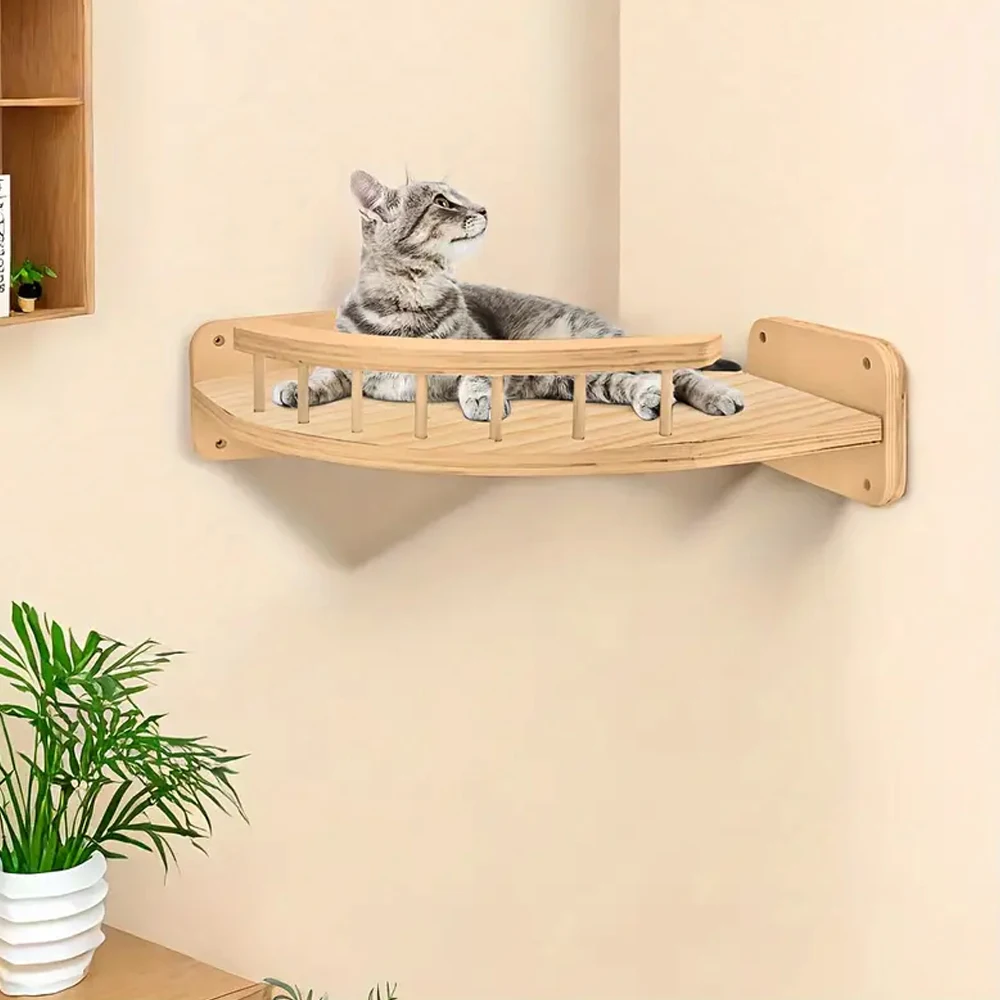 Hamaca para gatos en pared con estantes