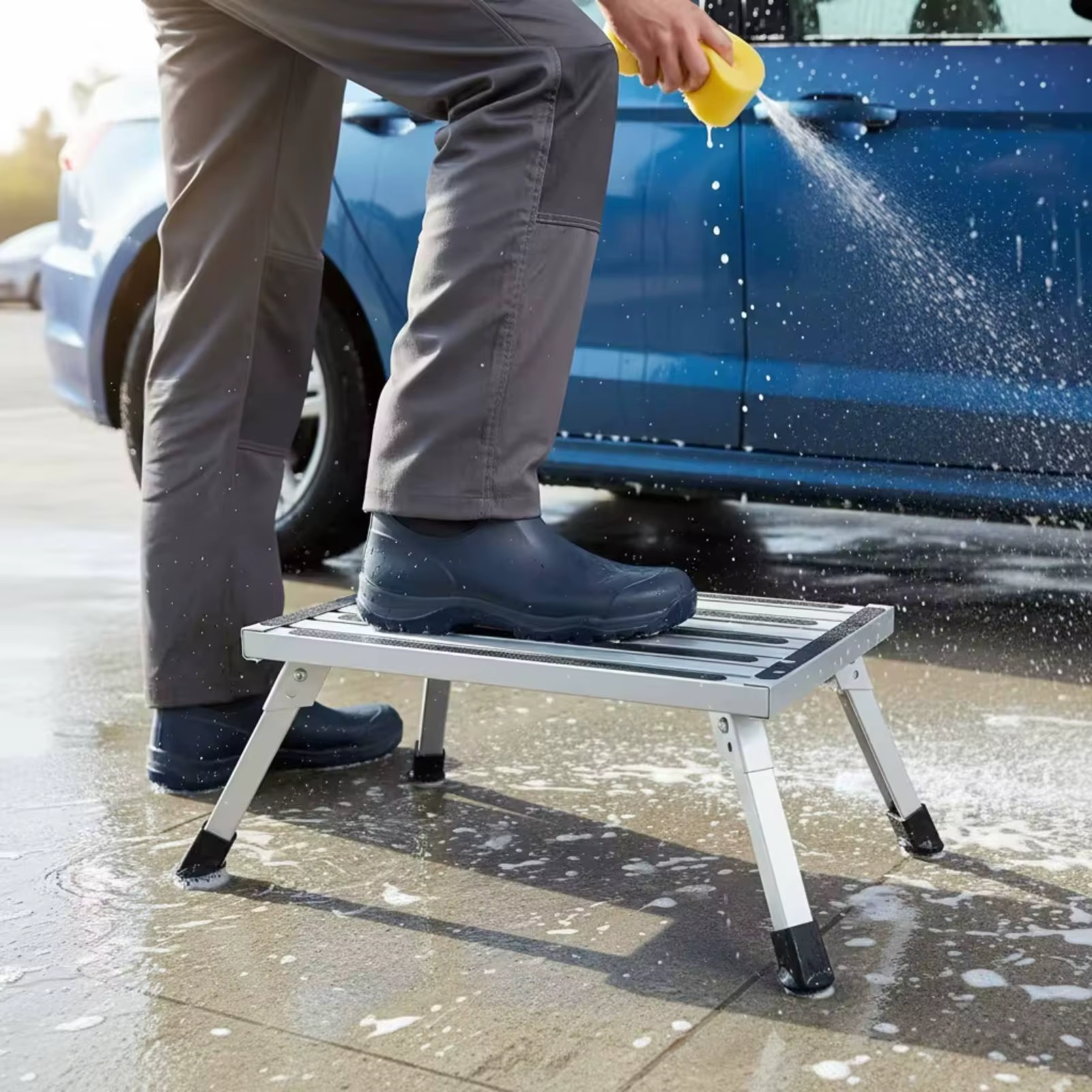 Taburete Plegable para Lavado de Coches – Plataforma Multiusos - imagen 3