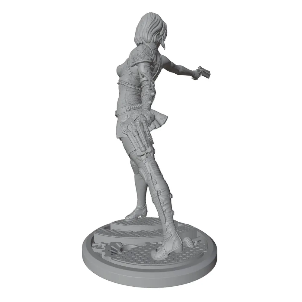 Figura modelo 3D de resina femenina gris DIY sin montar - imagen 5