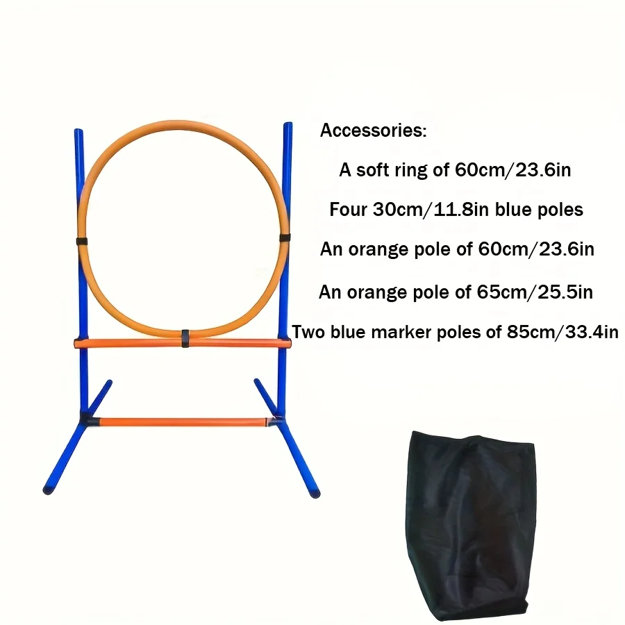 Circuito de Agilidad para Perros – Set de Obstáculos y Anillos Ajustables para Jardín - imagen 3