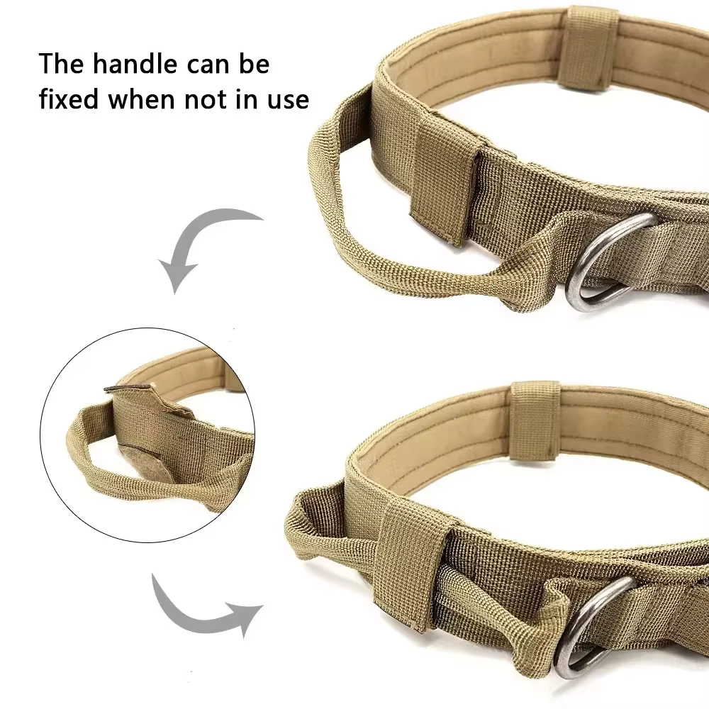 Collar táctico de nailon para perros medianos y grandes con velcro ajustable - imagen 5