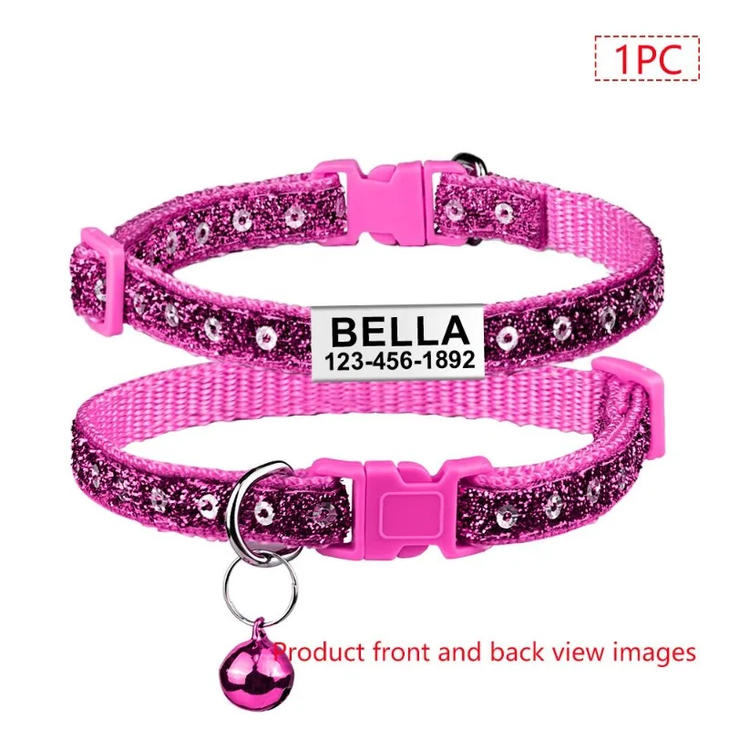 Collar de identificación antipérdida con placa para gatos y perros