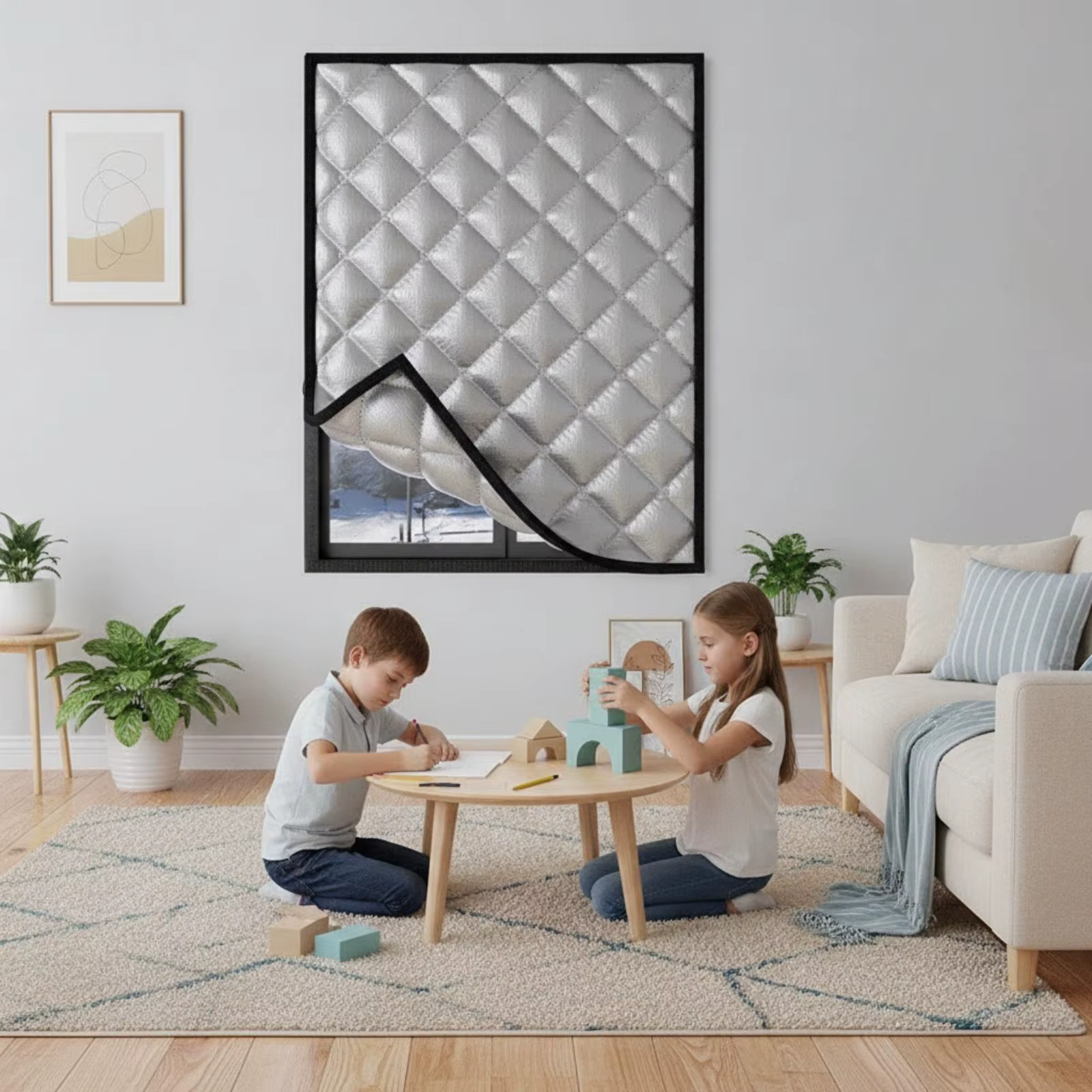Cortina opaca térmica y acústica para ventanas del dormitorio - imagen 4