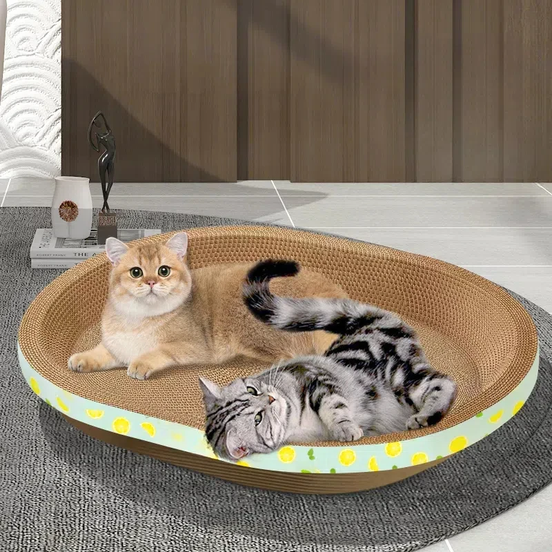 Rascador circular de cartón para gatos - vista frontal