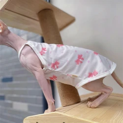 Chaleco refrescante rosa para gatos Sphynx: camiseta sin pelo