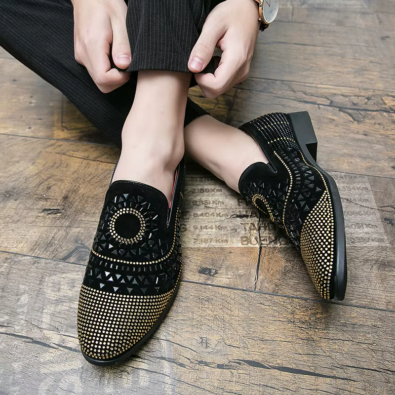 Zapatos Casuales de Cuero para Hombre – Slip-on Punta Estrecha con Pedrería - imagen 5