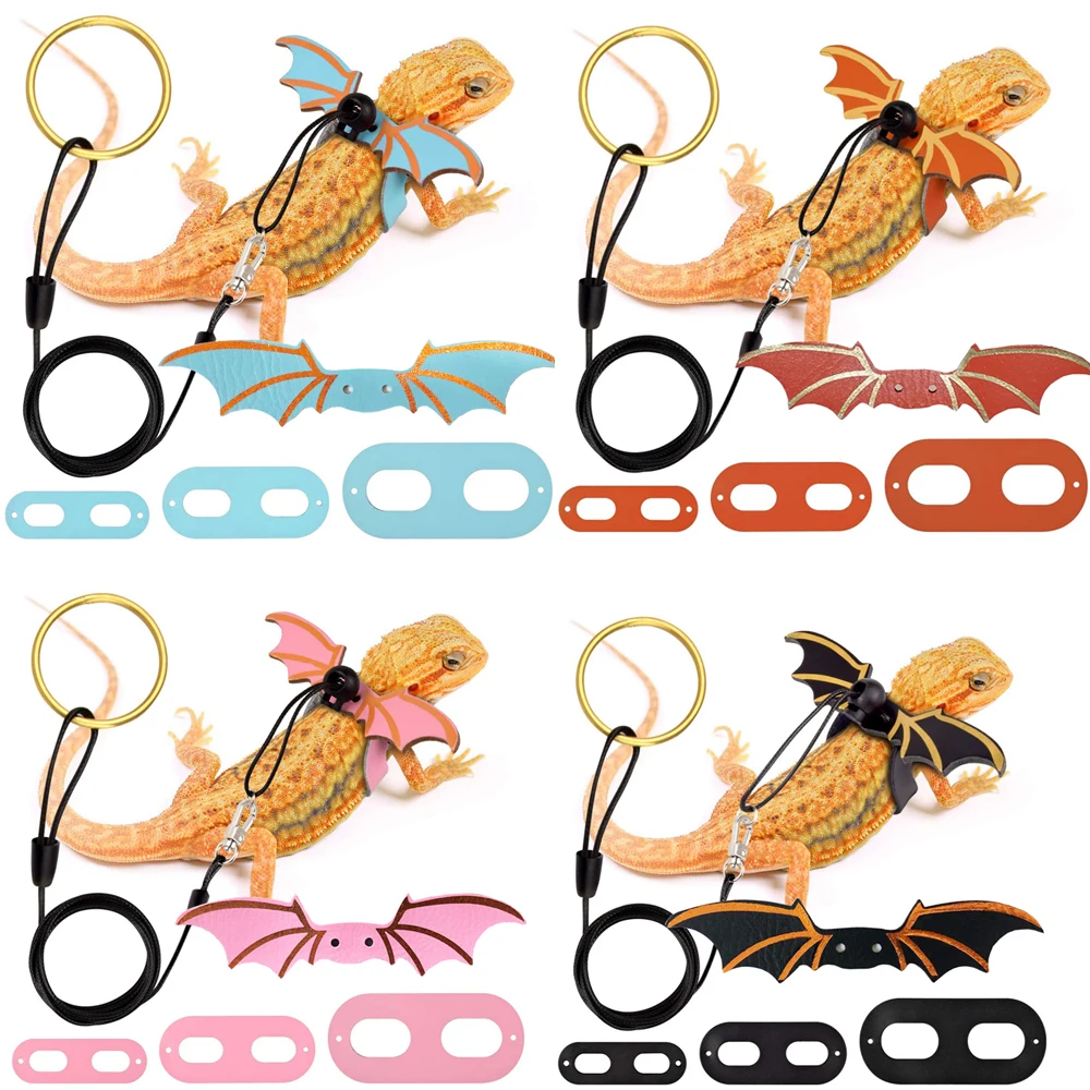 Arnés ajustable para reptil con alas decorativas