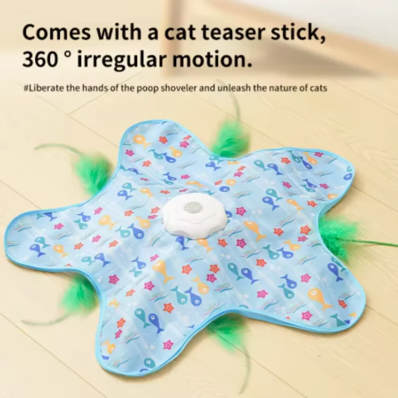 Juguete interactivo para gatos: ratón chirriante y escondite con plumas - imagen 4