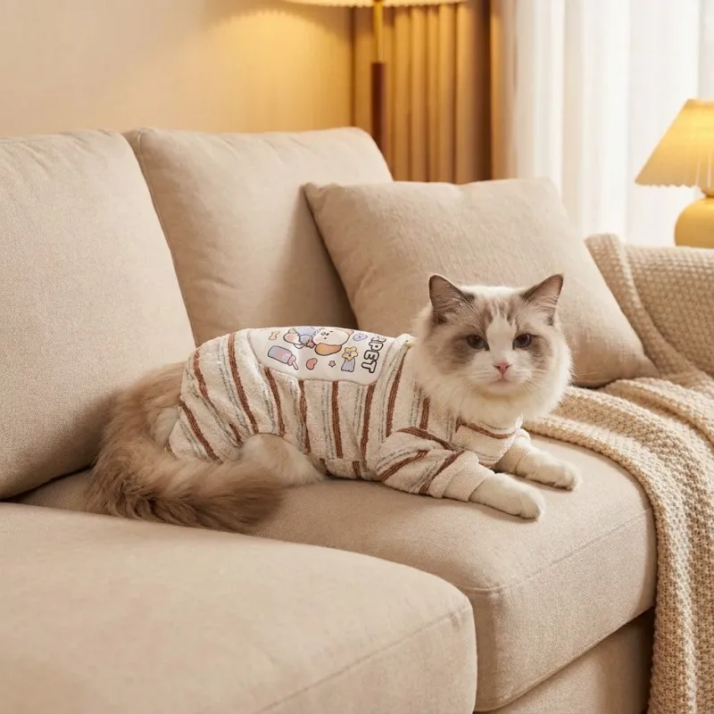 Mono de Felpa para Perros y Gatos – Pijama Cálido Invierno Chihuahua Bichón - imagen 3