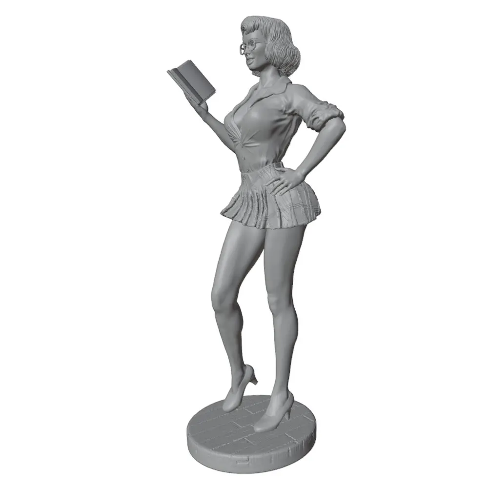 Figura profesora sexy impresa en 3D, kit sin pintar para montar - imagen 4
