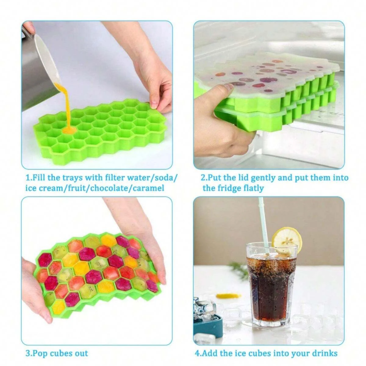Bandeja cubitos de hielo para gatos y perros – molde flexible