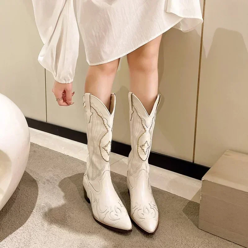 Botas Vaqueras Occidentales para Mujer con Cremallera y Bordados - imagen 3