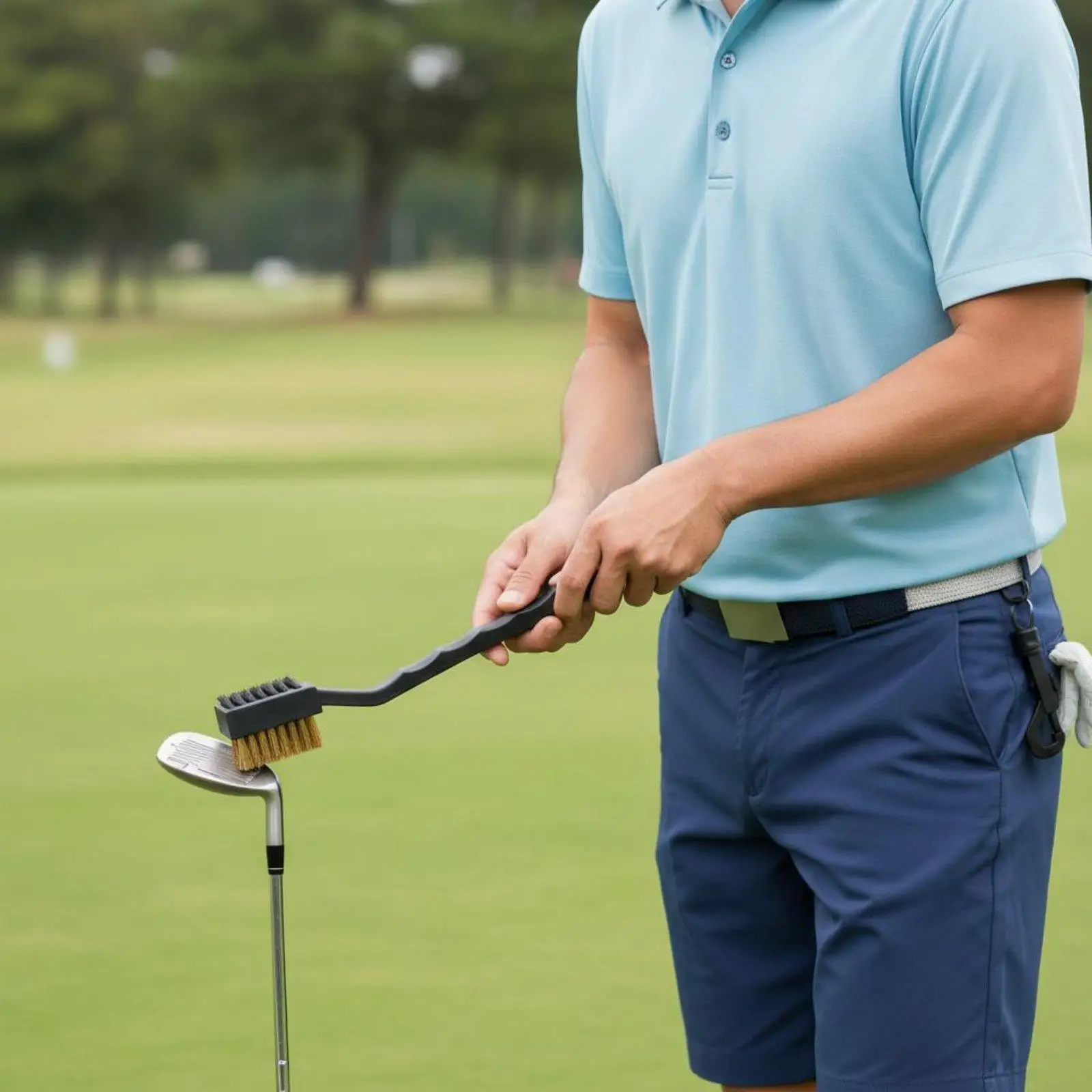 Empaque del producto mostrando el limpiador de palos de golf