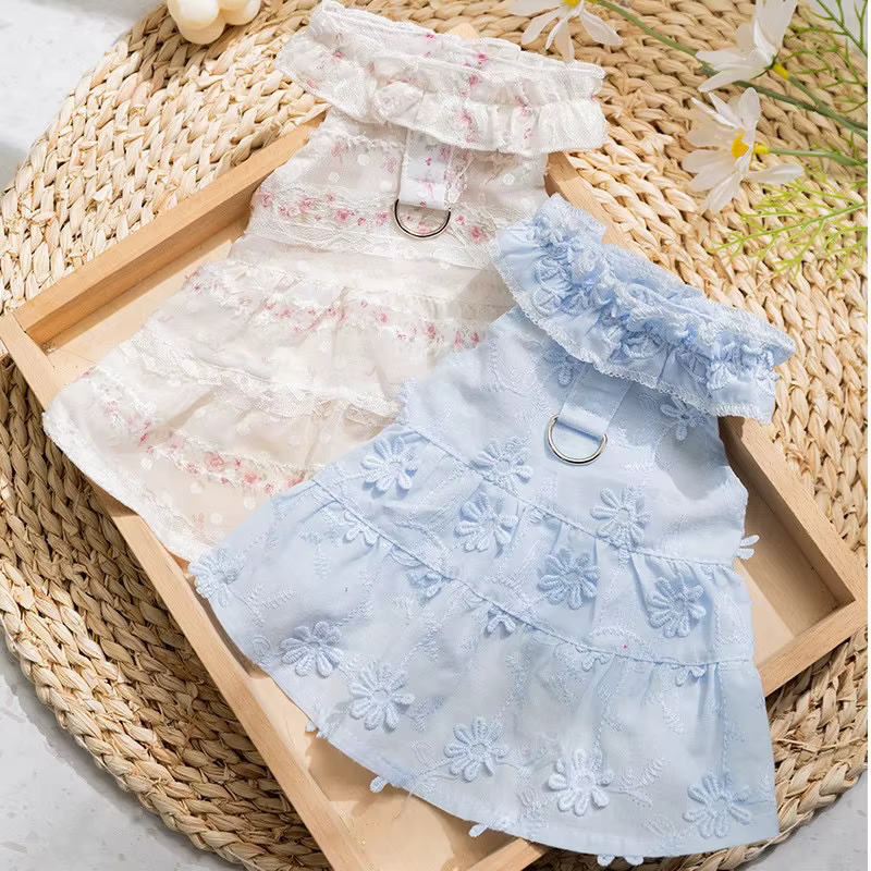 Vestido floral transpirable para perros – Chihuahua y Bulldog Francés - imagen 4