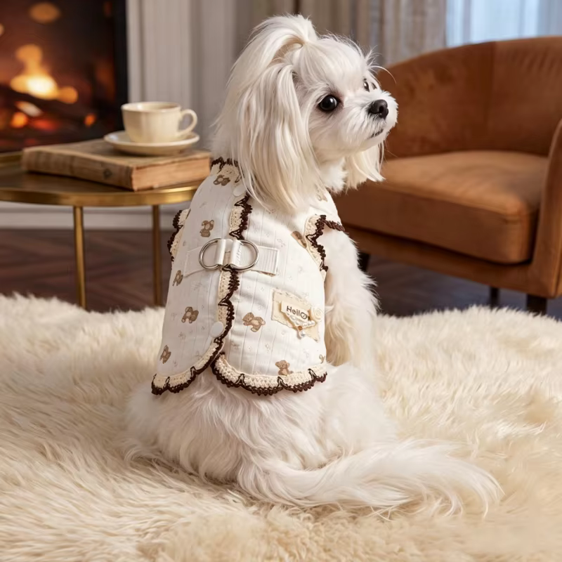Chaleco Invierno Perros Pequeños Diseño Osito - imagen 4