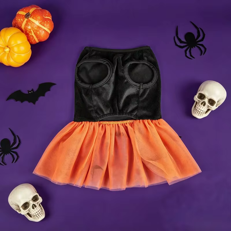 Vestido de Halloween para perro pequeño y mediano con diseño de calabaza - imagen 5