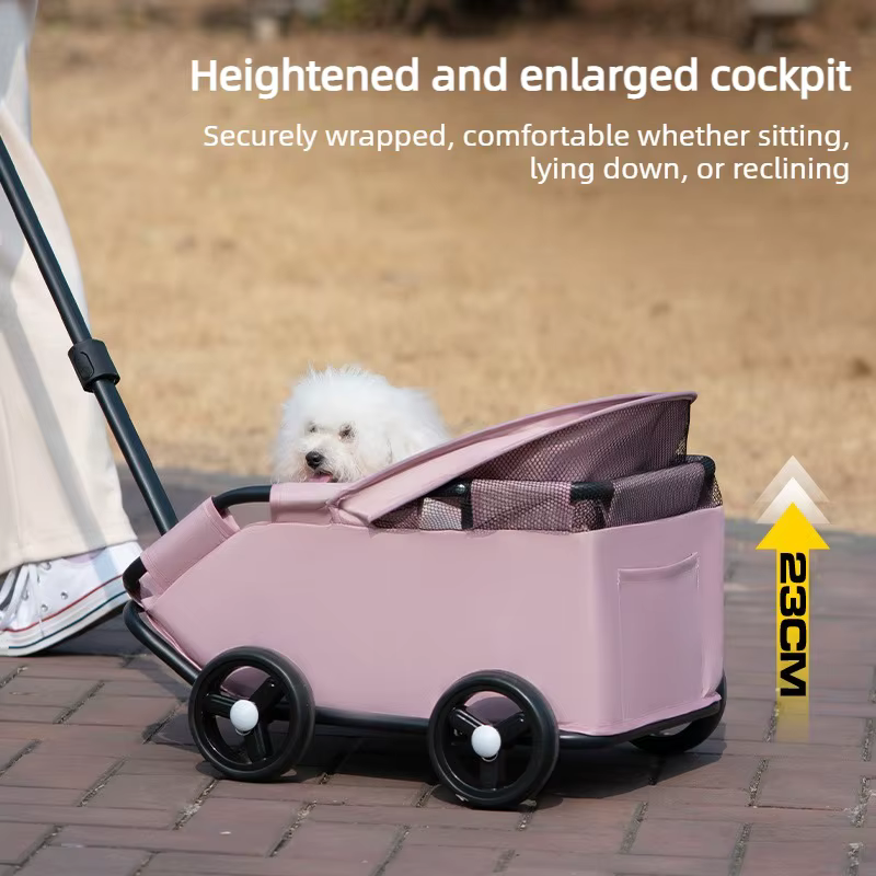 Carrito plegable para perros pequeños con toldo – Paseos y viajes