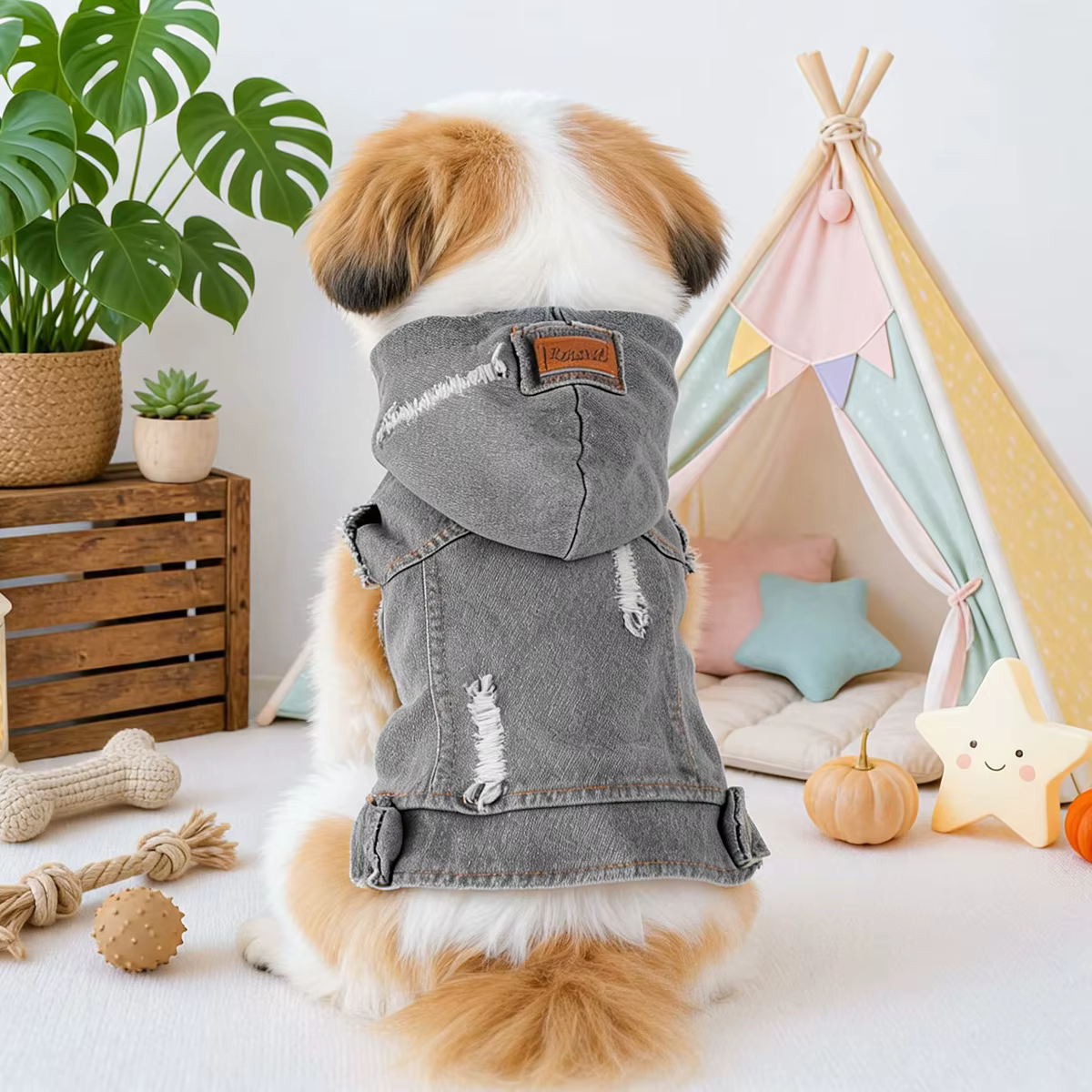 Chaleco Vaquero para Gatos y Perros – Chaqueta Abrigadora Otoño Primavera - imagen 3