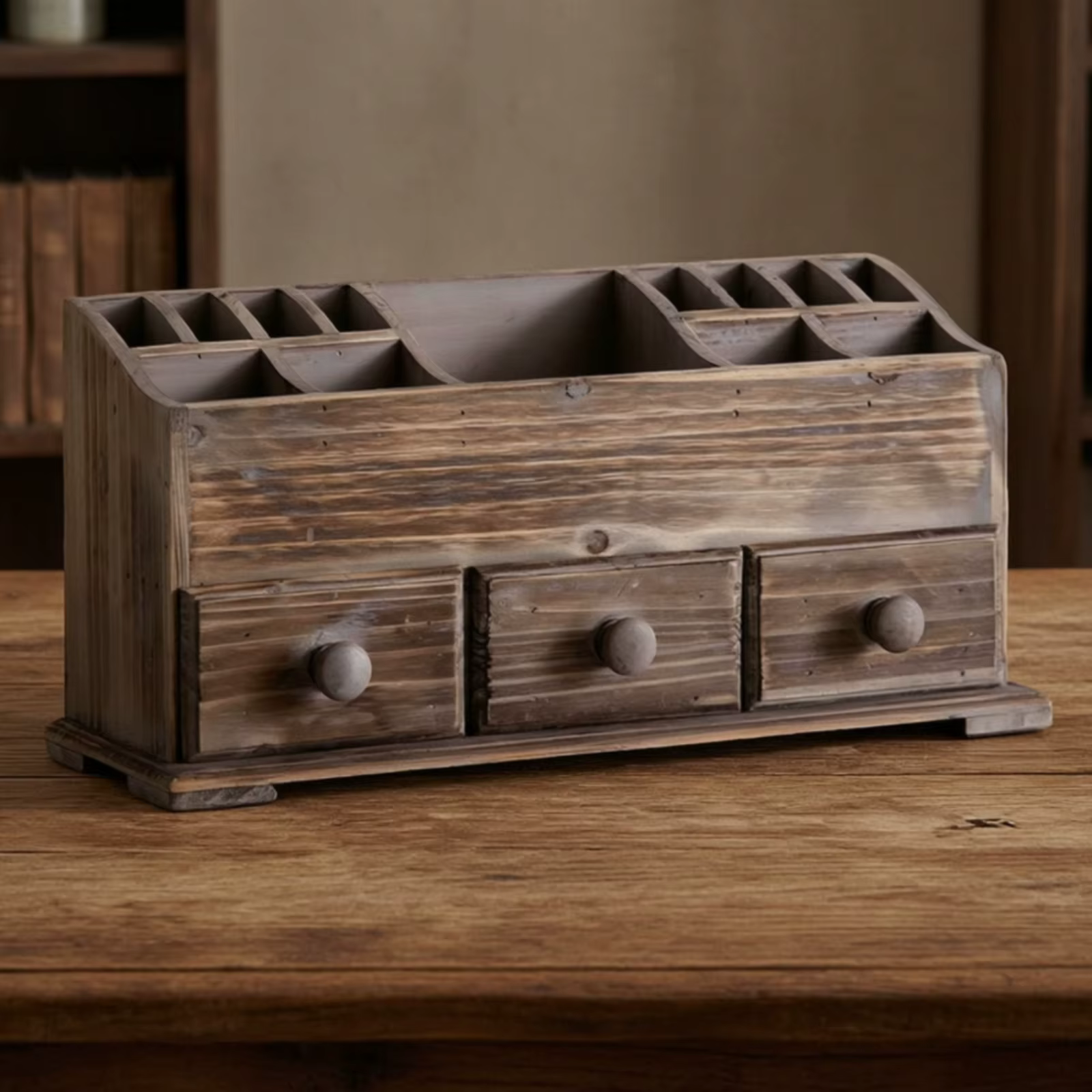 Organizador de escritorio vintage con cajones, compacto y ahorra espacio - imagen 3