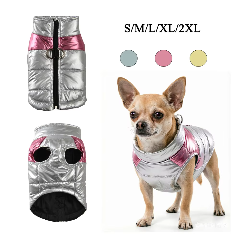 Chaqueta perro impermeable con anillo D – Cortavientos para perros pequeños y gatos - imagen 2