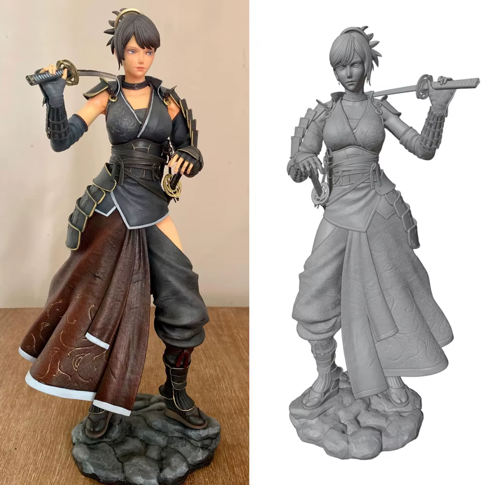Miniatura 3D de guerrera, sin pintar ni montar, para gatos y perros - imagen 2