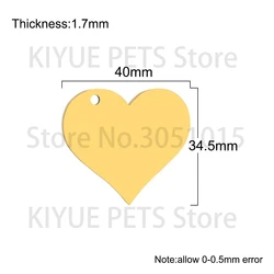 Placa identificación perro acero inoxidable - Forma corazón personalizable
