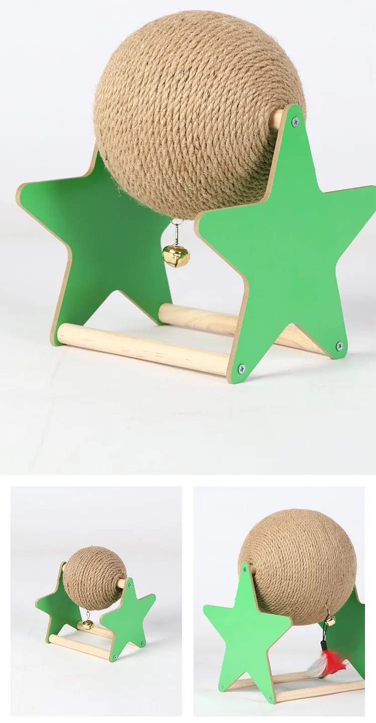 Detalle de cuerdas de sisal de la rueda para gatos