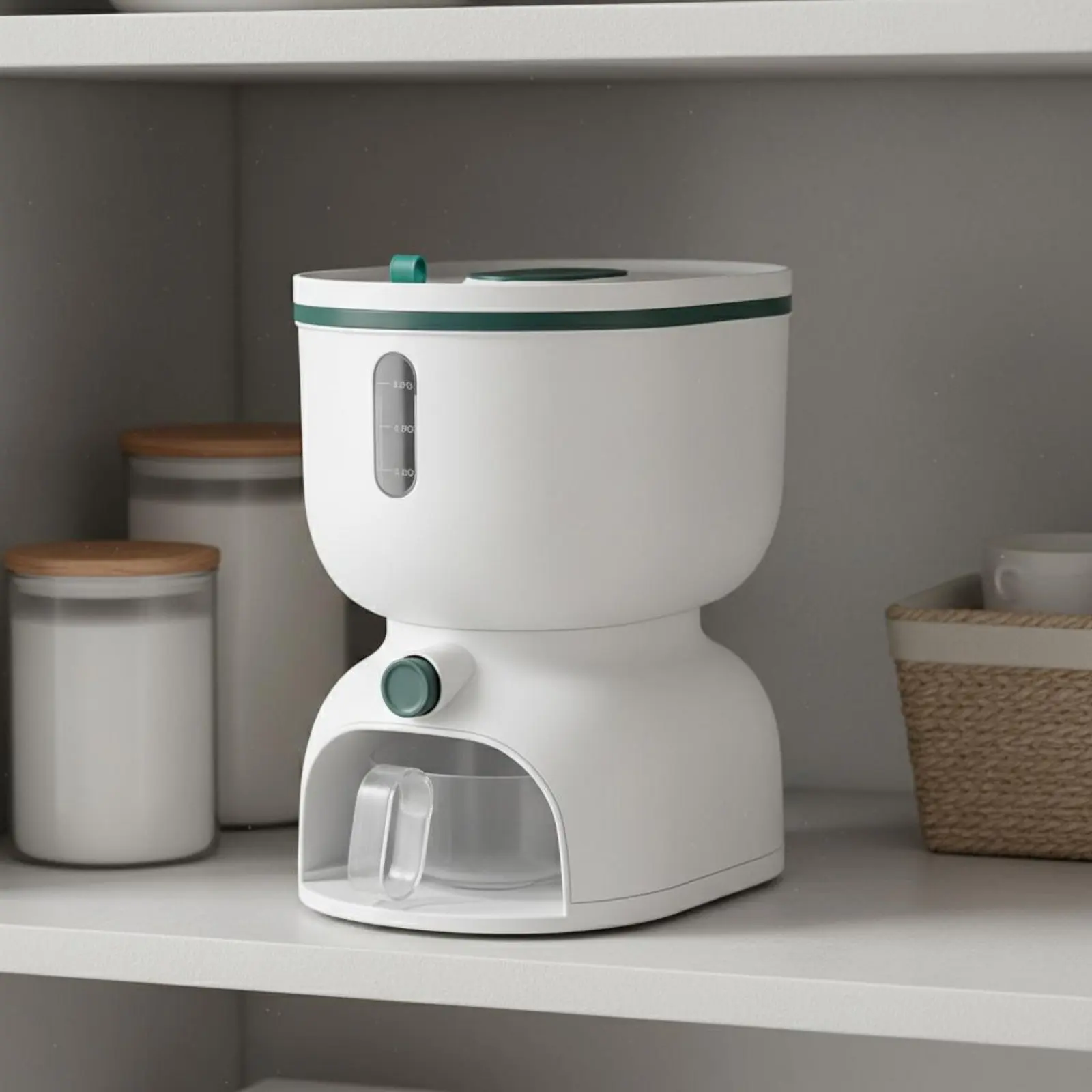 Contenedor dosificador de alimento seco con taza medidora gatos y perros - imagen 2