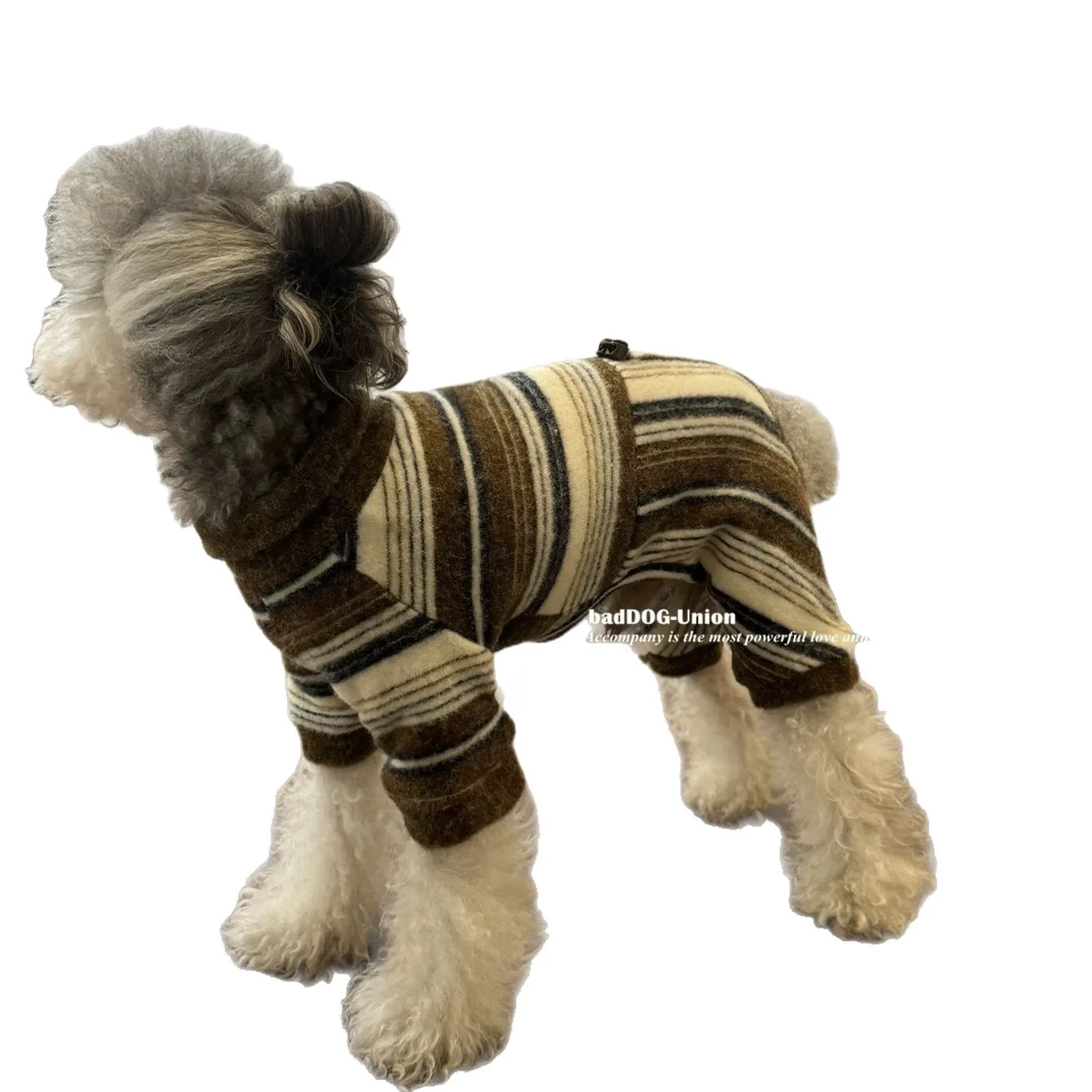 Mono de Invierno para Perros y Gatos – Ropa Cálida a Rayas con Diseño de Schnauzer y Teddy - imagen 3