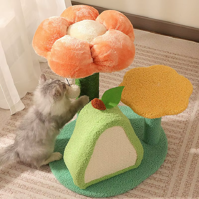 Torre de escalada para gatos con diseño de flor - imagen 2