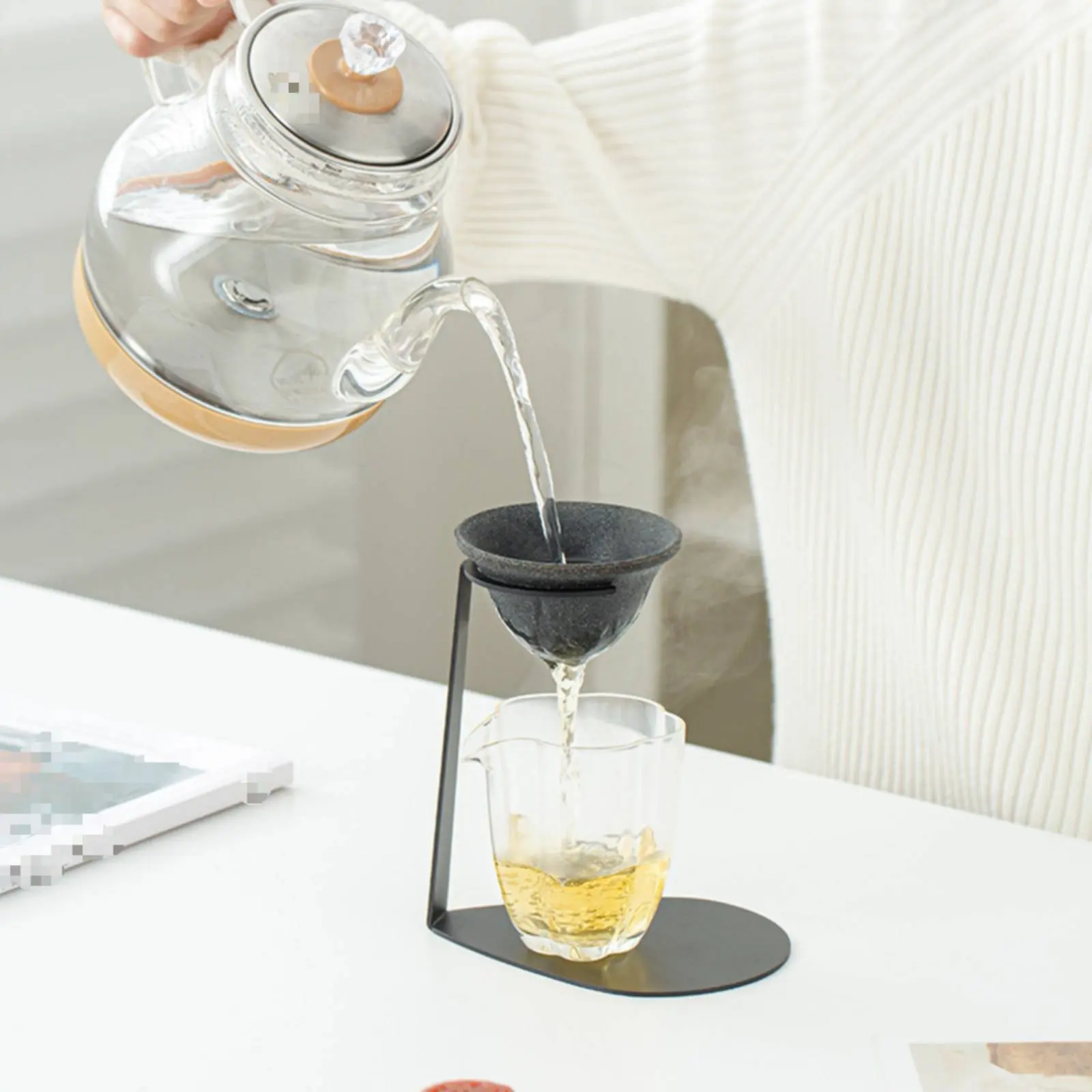 Colador de hojas de té con soporte, filtración rápida y fina - imagen 2