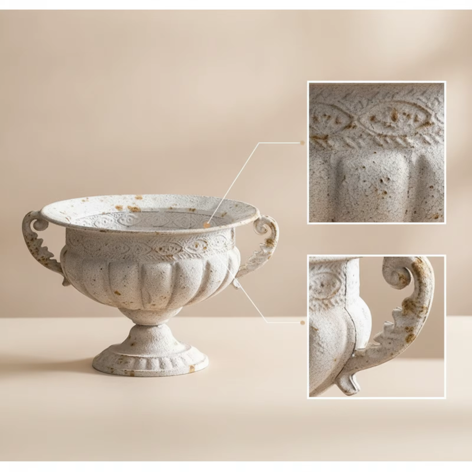 Urna funeraria para mascotas con pedestal y asas Shabby Chic - imagen 2