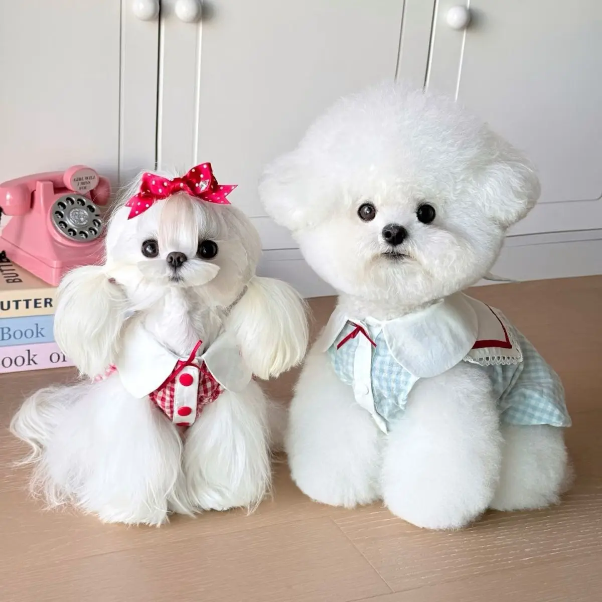 Vestido a cuadros estilo oso de peluche